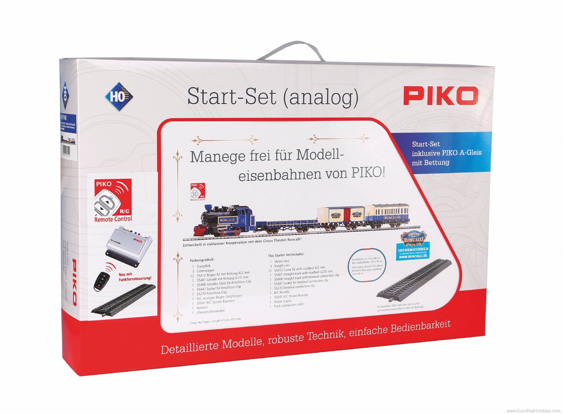 Piko 57142 Starter Set Roncalli R/C, PIKO A-Track w. Rai