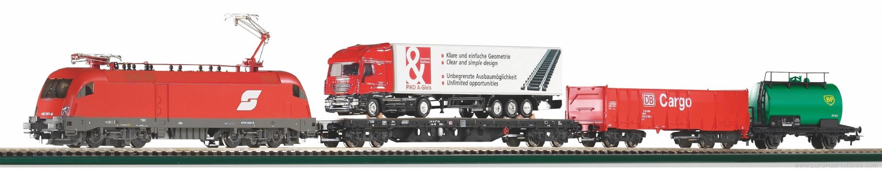 Piko 57177 Starter Set Taurus ÃBB w.3 Freight Cars, P