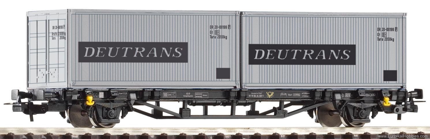 Piko 57747 Flatcar w/2x Containers Deutrans DR IV (Piko 