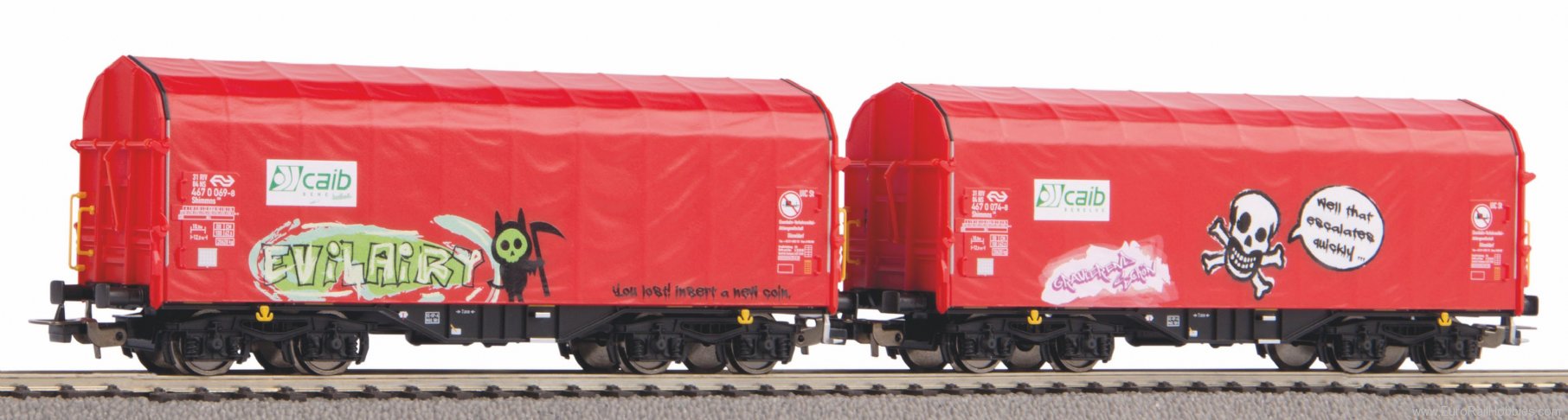 Piko 58257 Set of 2 sliding tarpaulin wagons Shimmns wit