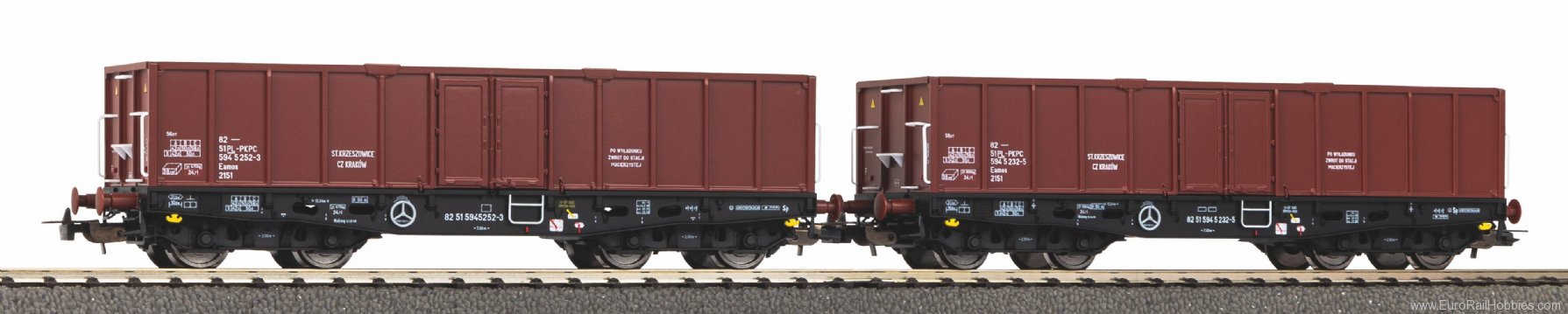 Piko 58272 Set of 2 gondolas 401zk PKP VI (DC Piko Exper