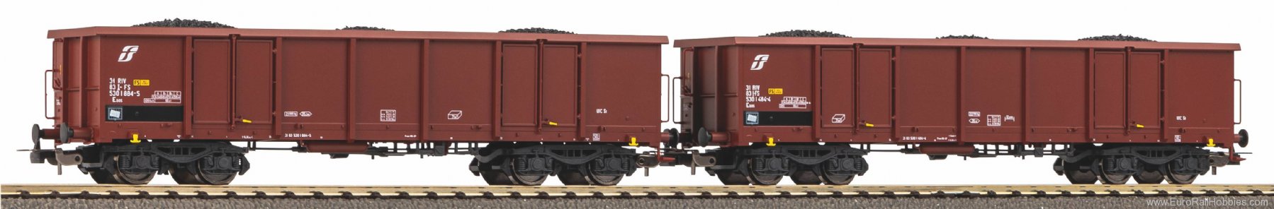 Piko 58287 Set of 2 open freight wagons Eaos FS V with c