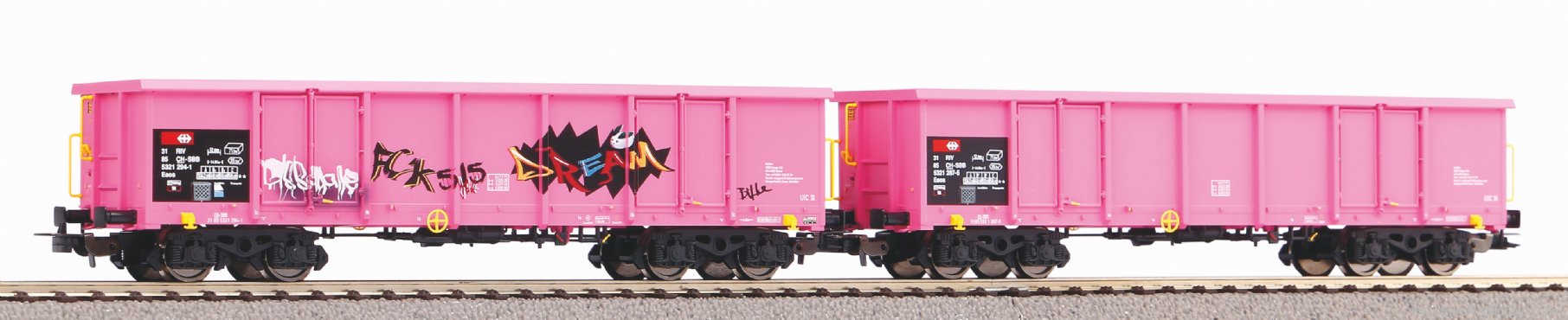 Piko 58393 2-Piece Offene GÃ¼terwagen Eaos SBB VI with