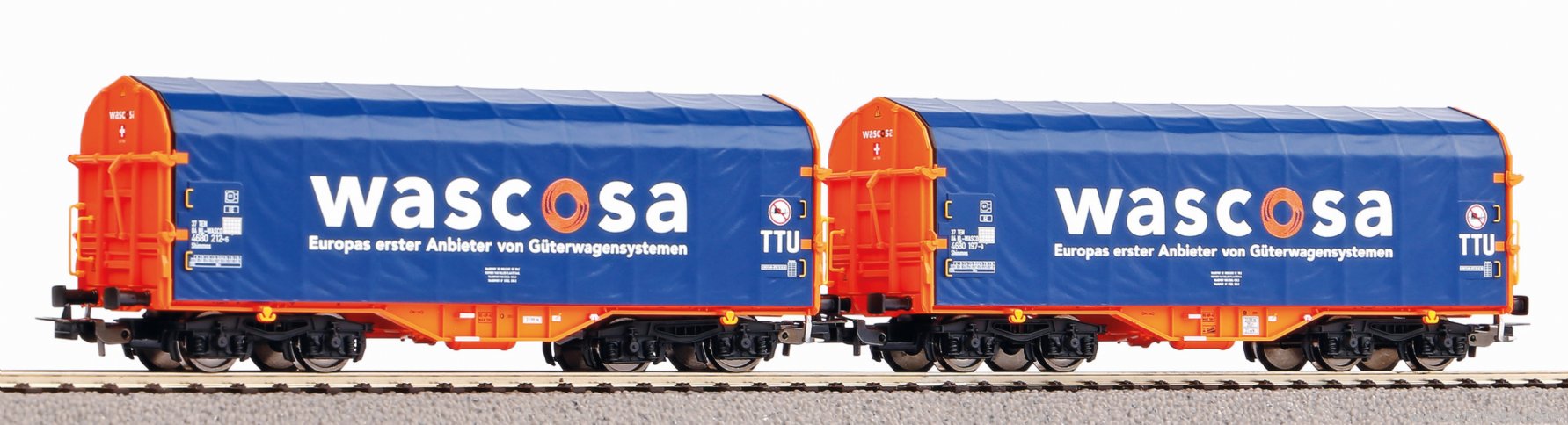 Piko 58396 2-Piece Schiebeplanenwagen SBB Wascosa VI (Pi