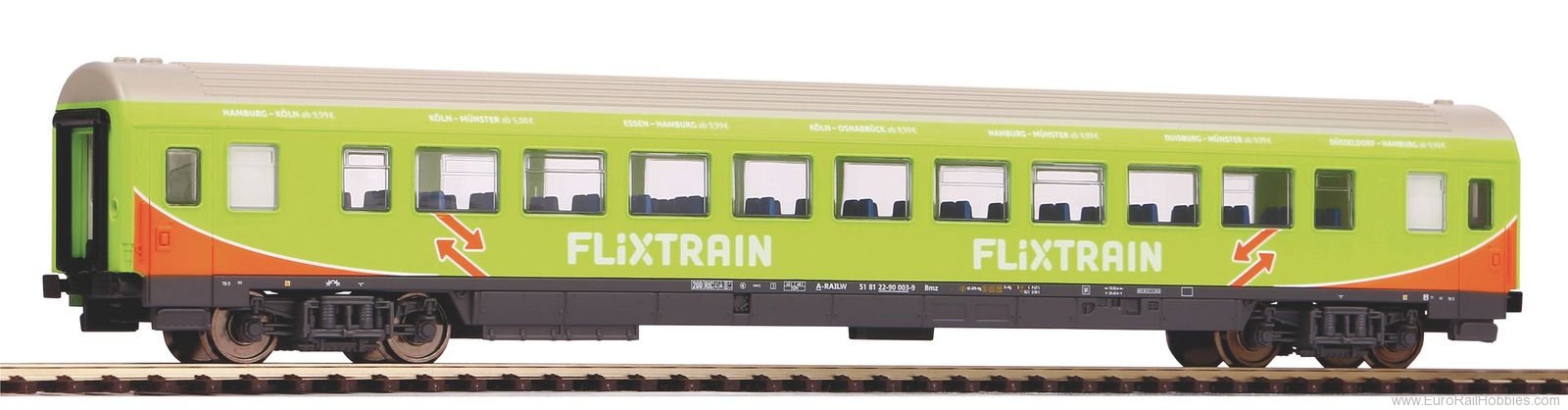 Piko 58678 Express train passenger car Flixtrain era VI
