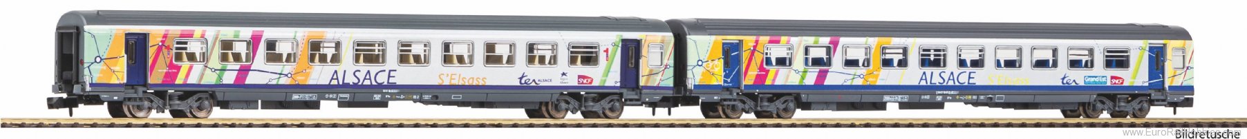 Piko 94509 N-SNCF Corail and ALSACE 1.Cl + 2 Cl 2 Piece 