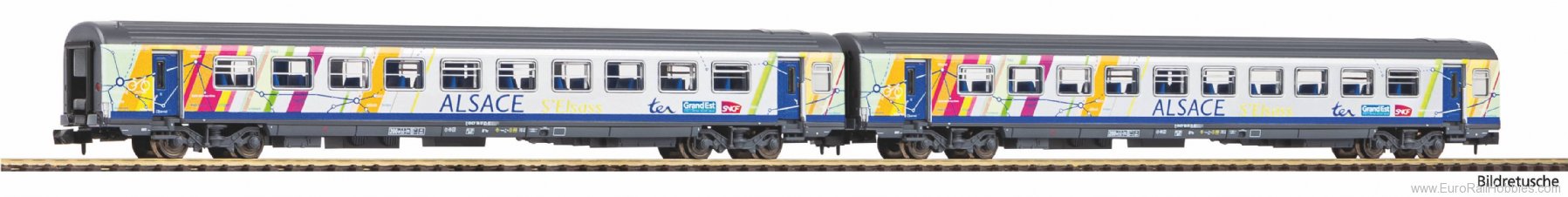 Piko 94510 N-SNCF Corail and ALSACE 2nd Cl 2 Piece Coach