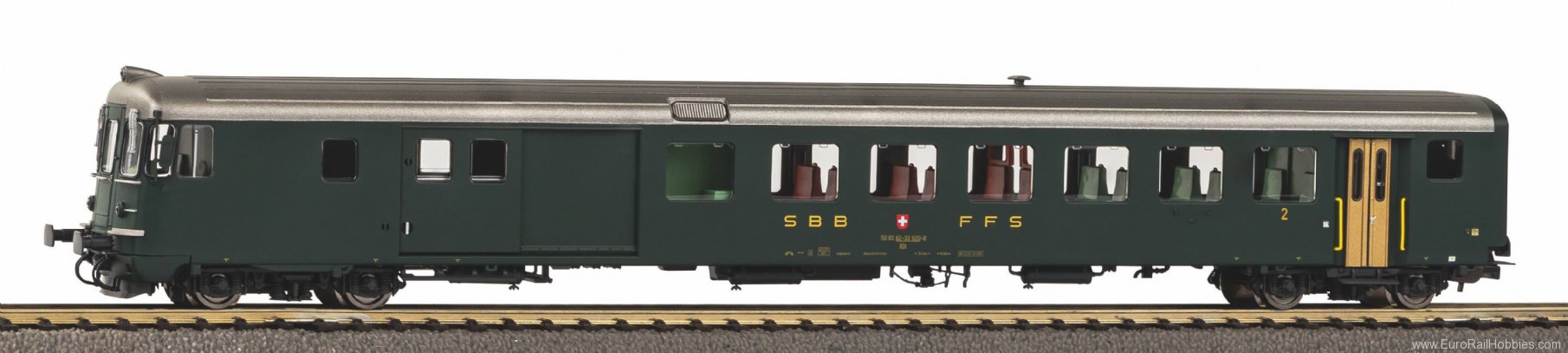 Piko 96753 Control car BDt EW II SBB Ep. IV, green and o