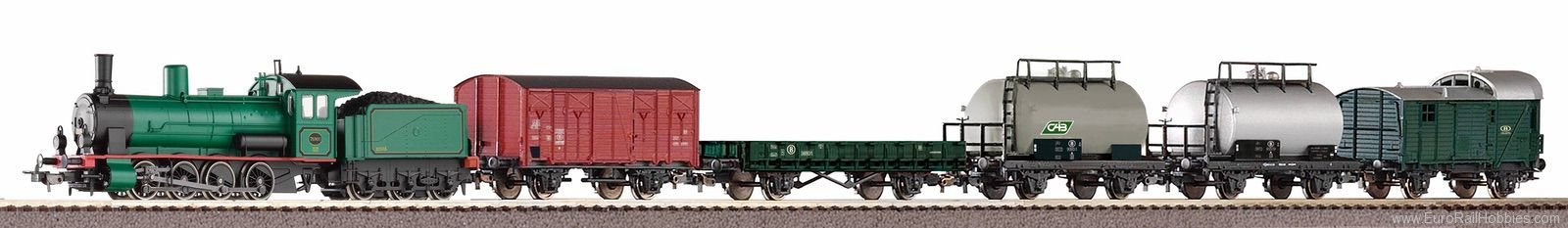 Piko 97942 Starter set with bedding Freight train steam 