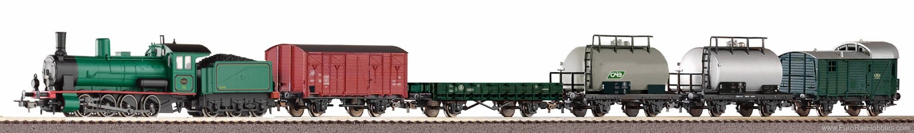 Piko 97942 Starter set with bedding Freight train steam 