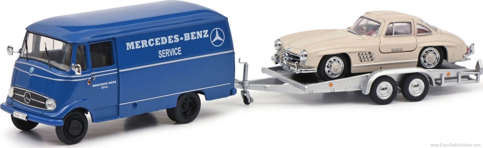 Schuco 450253900 MB L319 w.trailer+300SL (1:43 Edition)