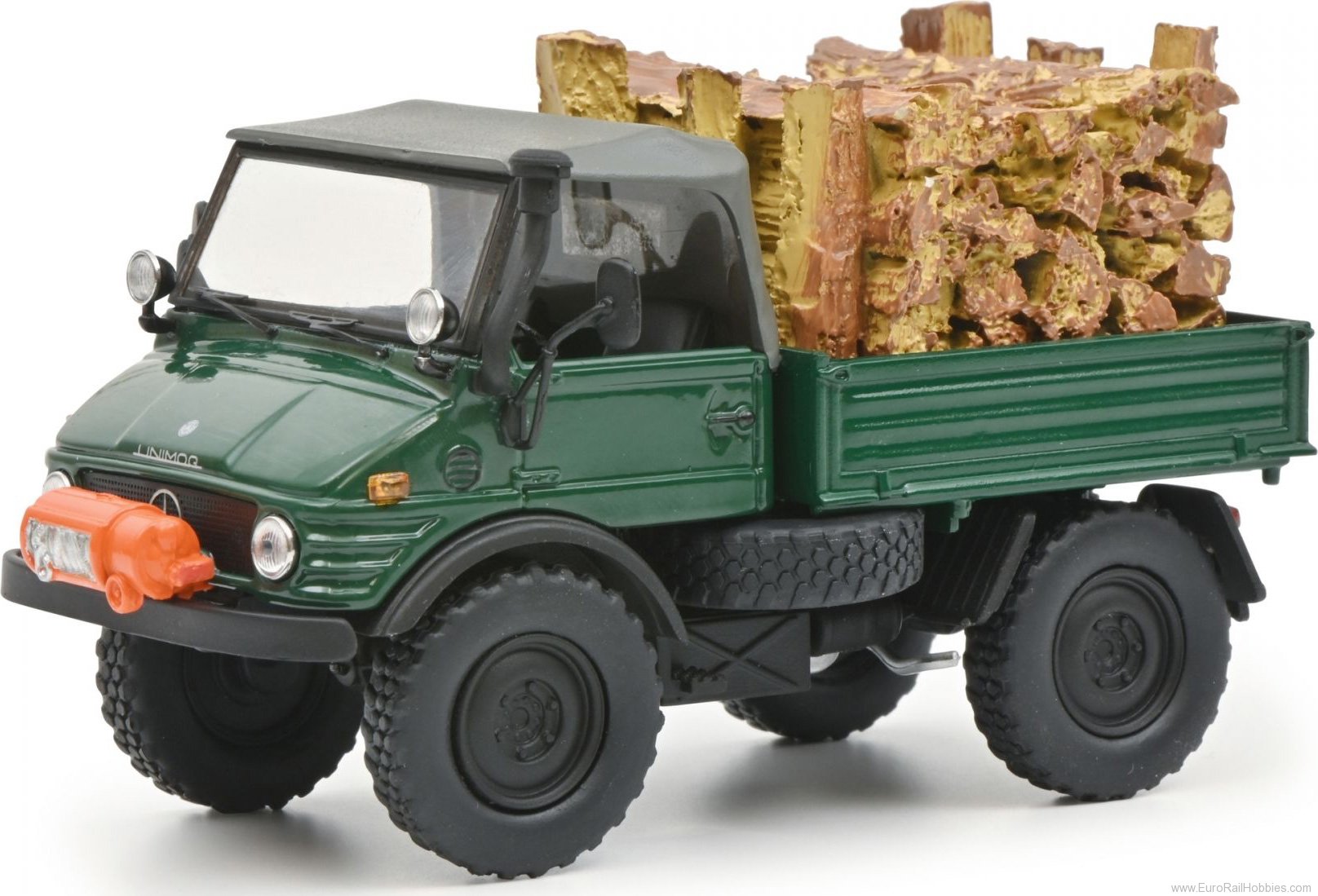 Schuco 450314800 Unimog 406 w.woodload (1:43 Edition)