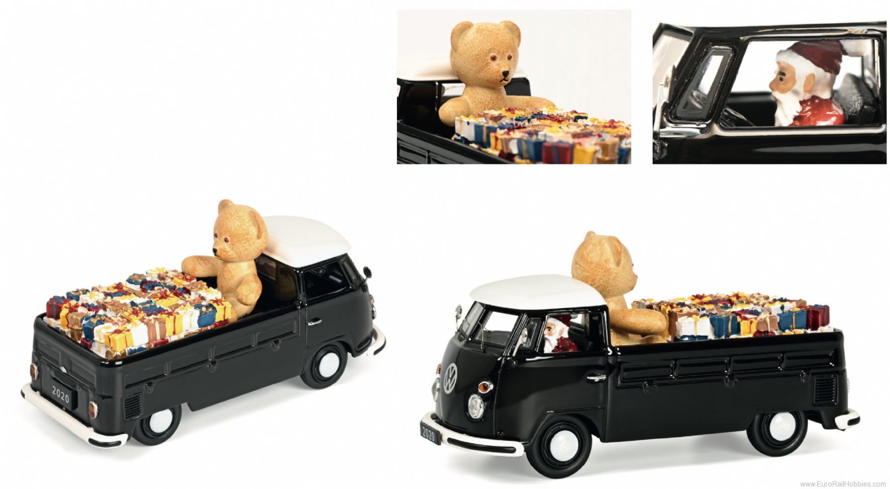 Schuco 450358600 VW T1 pick up with Santa Claus as driver + Te