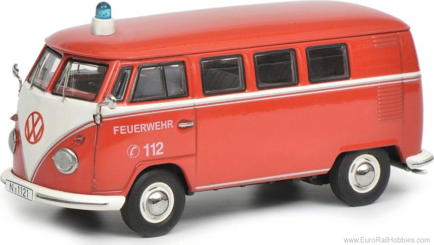 Schuco 450368800 VW T1b Bus âFeuerwehrâ, (1:43)