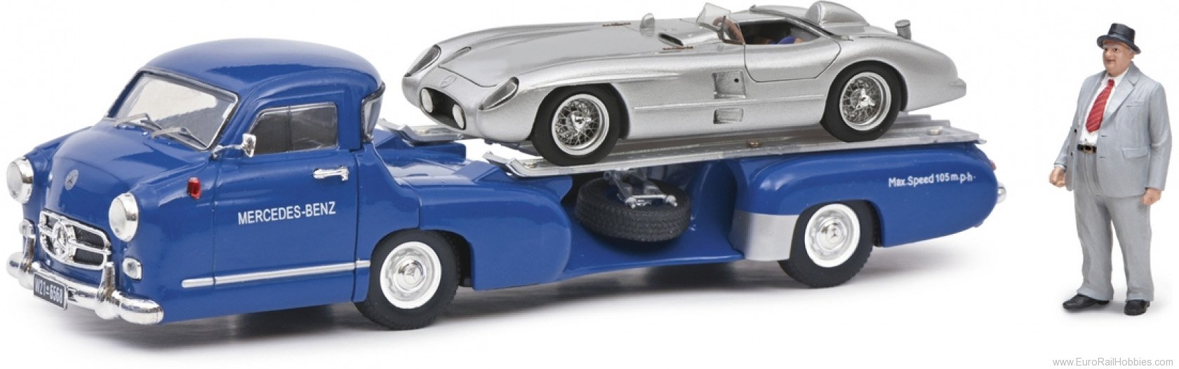 Schuco 450376800 Mercedes-Benz racing car express transporter 