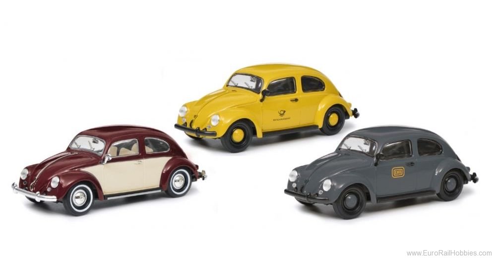 Schuco 450774200 3-pc Set VW Beetle, (1:32) (MHI Exclusiv Prog