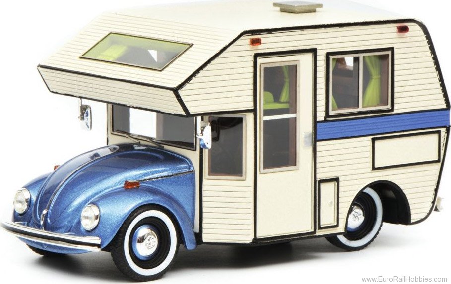 Schuco 450889900 VW KÃ¤fer âMotorhomeâ, blue, (1:4