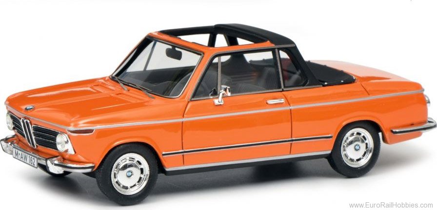 Schuco 450908600 BMW 2002 Cabrio (Baur), orange, (1:43)
