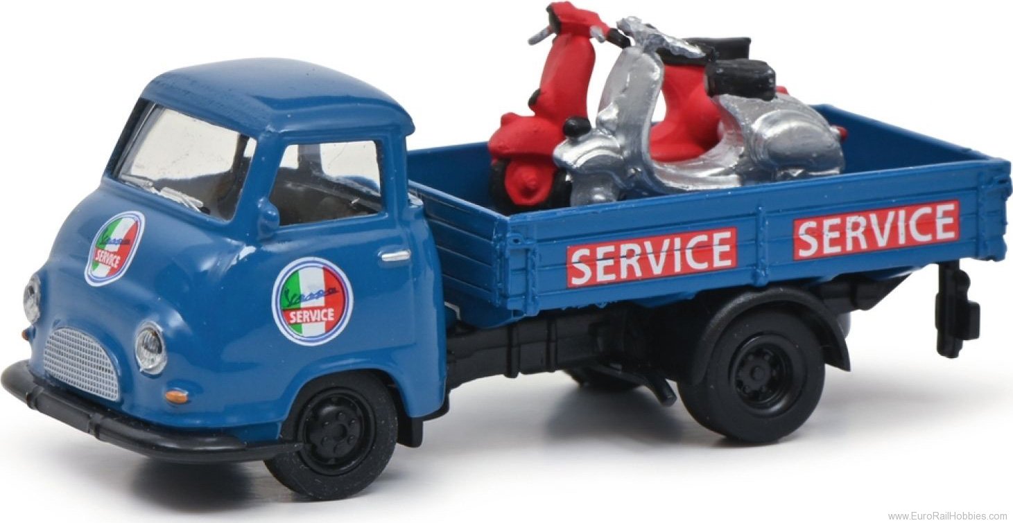 Schuco 452661400 Hanomag Kurier with Vespa blue (1:87 Edition)