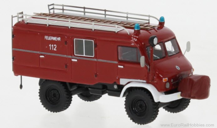 Brekina BOS87787 Mercedes Unimog 404 S LF8 Red, Black, 1962, 