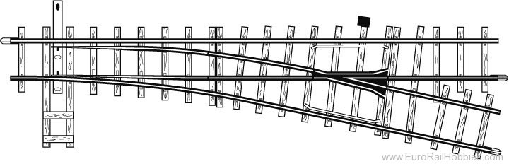 Bemo 4210000 12Â° Right hand Turnout, 162,3 mm, R 515 mm