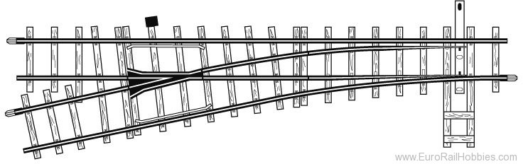 Bemo 4211000 12Â° Left hand Turnout, 162,3 mm, R 515 mm