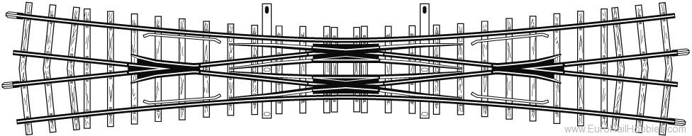 Bemo 4215000 12 Â° Doppelkreuzungsweiche, 220 mm