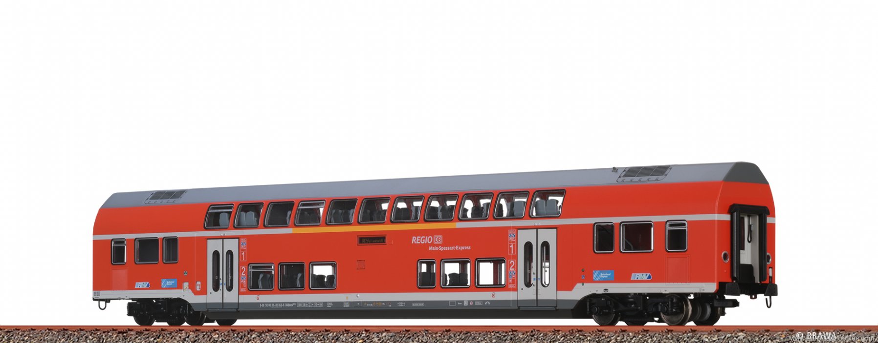 Brawa 44510 TWINDEXX Vario Double-Deck Middle Wagon 2nd C