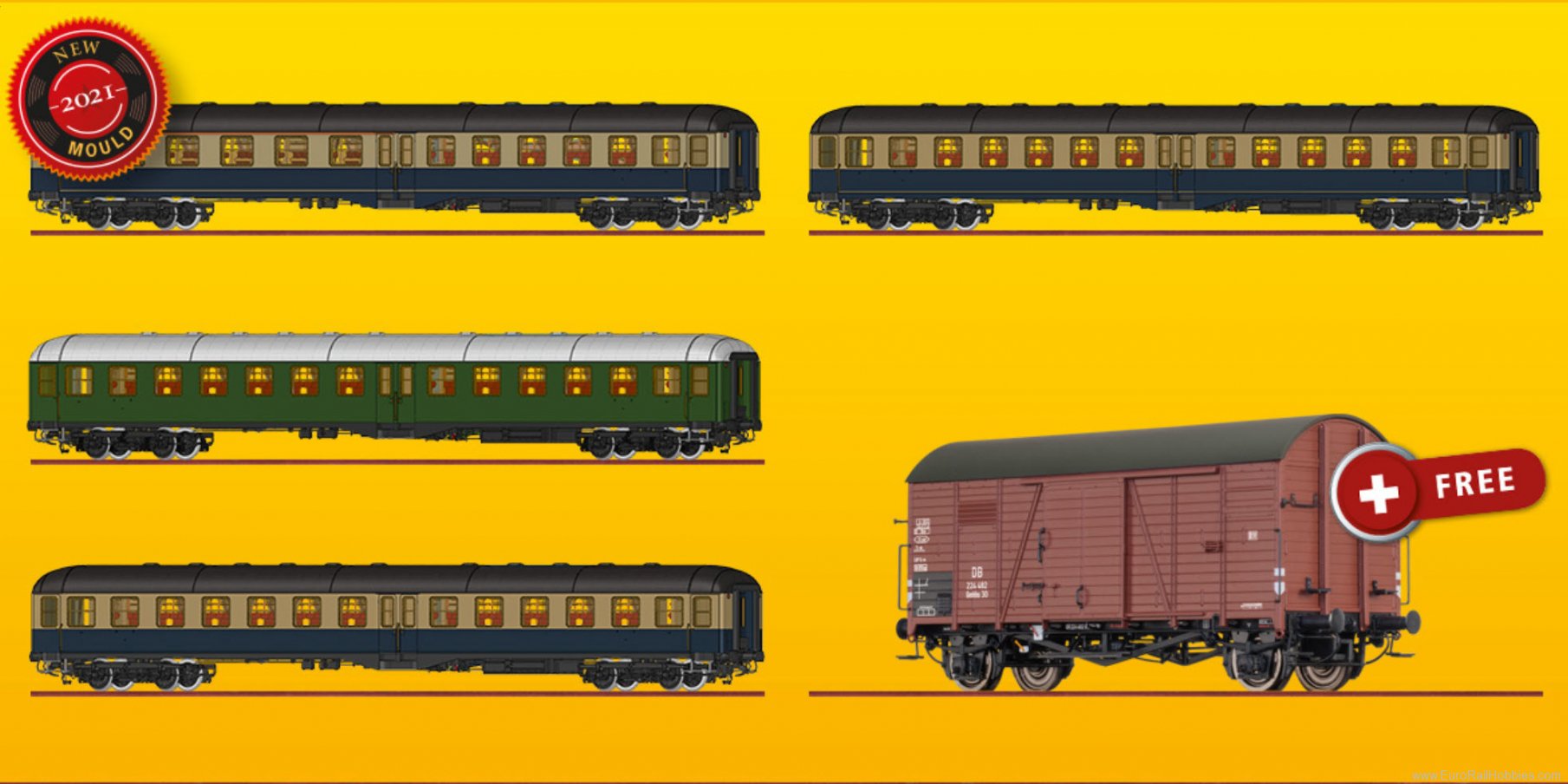 Brawa 45925 Promotional Offer - DB 4 Piece Passenger Coac