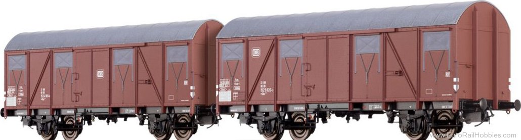 Brawa 47265 Covered Freight Car Gbs 245 DB, set of 2