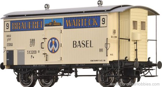 Brawa 47877 SBB COVERED FREIGHT WAGON K2 ''BRAUEREI WARTE