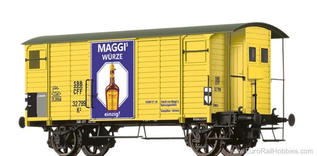 Brawa 47894 Covered Freight Car K2 MaggiÂ® SBB Road no.