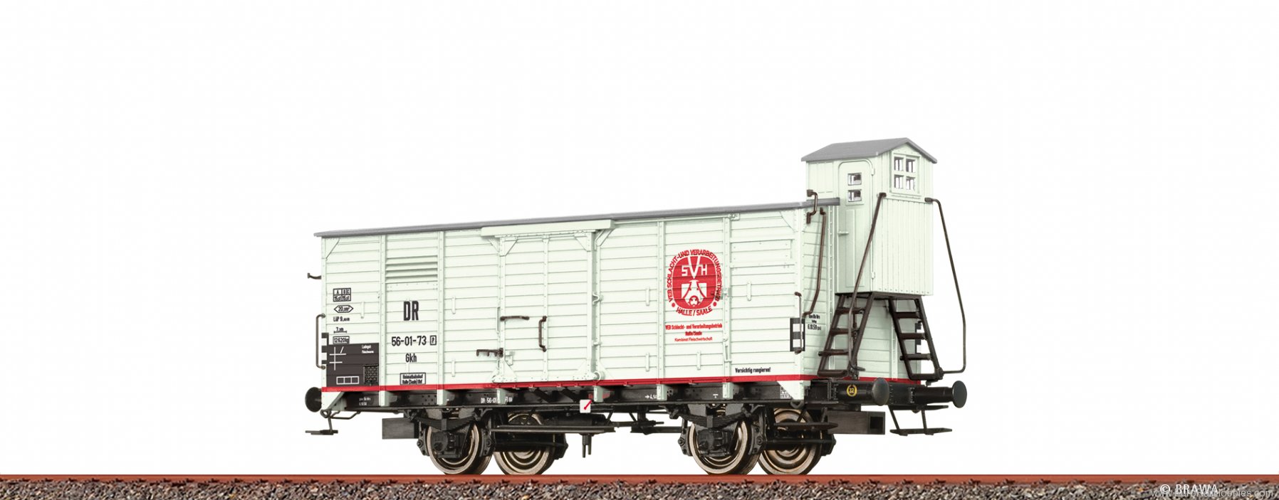 Brawa 49816 Covered Freight Car Gkh VEB Schlachtwagen DR
