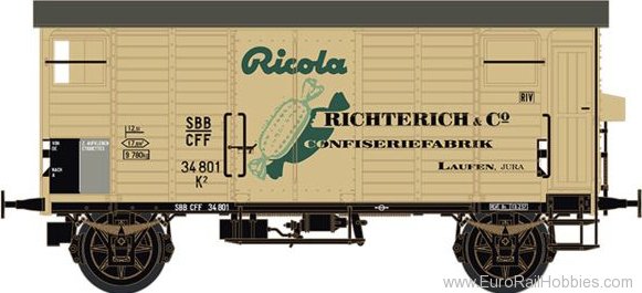 Brawa 67860 Covered Freight Car K2 Ricola SBB 