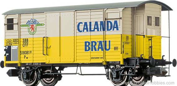 Brawa 67868 Covered Freight Car K2 Calanda BrÃ¤u SBB 