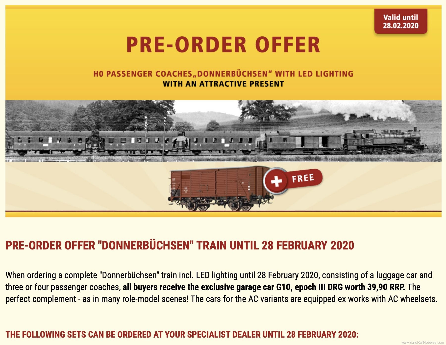 Brawa B2016 PRE-ORDER OFFER 'DONNERBÃCHSEN' TRAIN Set 