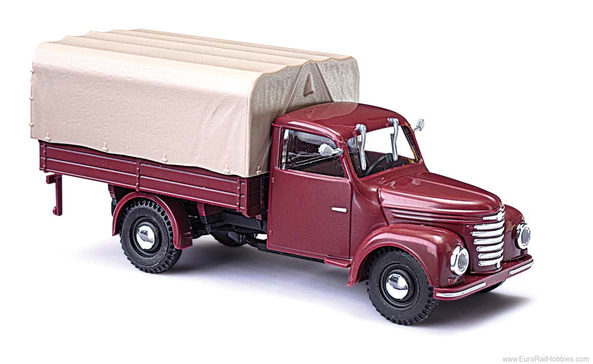 Busch 52351 Framo V901/2 flatbed/tarpolin, bordeaux rouge