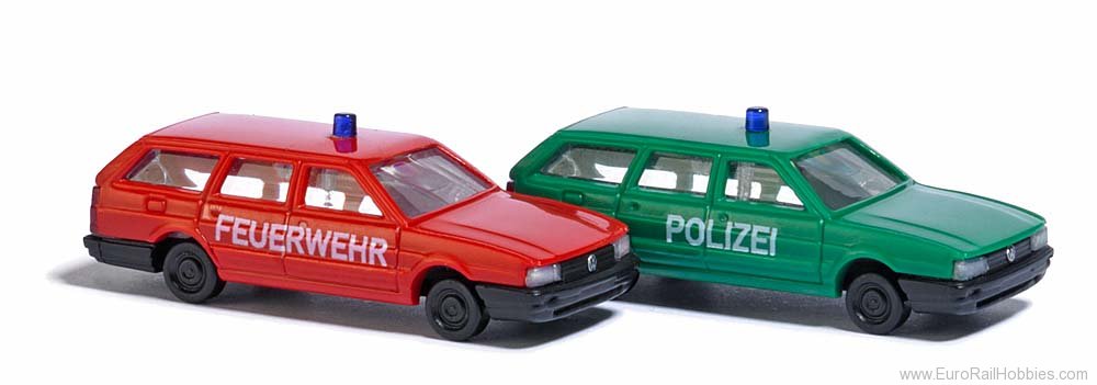Busch 8344 VW Passat Fire Department and Police