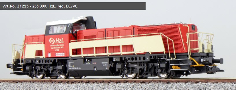 ESU 31255 HO Hzl Diesel Locomotive, 265 300, Orange