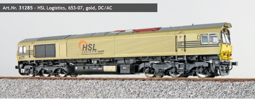 ESU 31285 Diesel loco, HSL Logistik, 653-07, Ep VI, gol