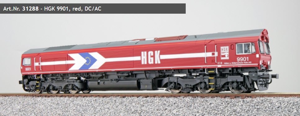 ESU 31288 Diesel loco, HGK 9901, Ep V, red, Sound+Smoke