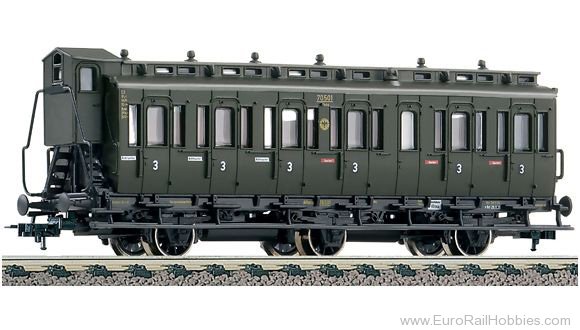 Fleischmann 507004 3 axle 3rd class compartment car with brakema