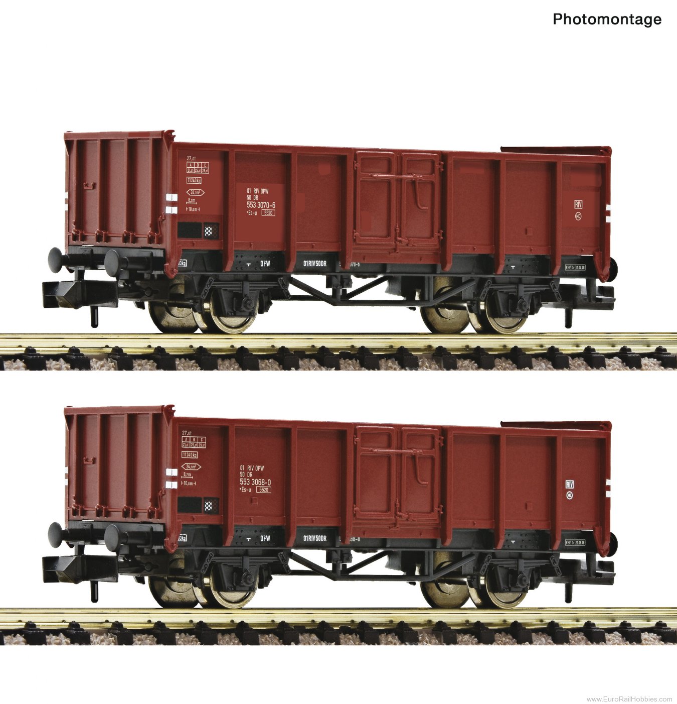 Fleischmann 6660138 DR 2 Piece Set: Open Goods Wagons