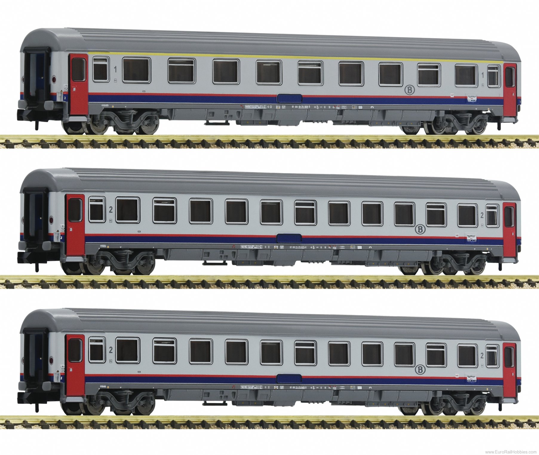 Fleischmann 814508 SNCB Eurofima 3 Piece Coach Set   