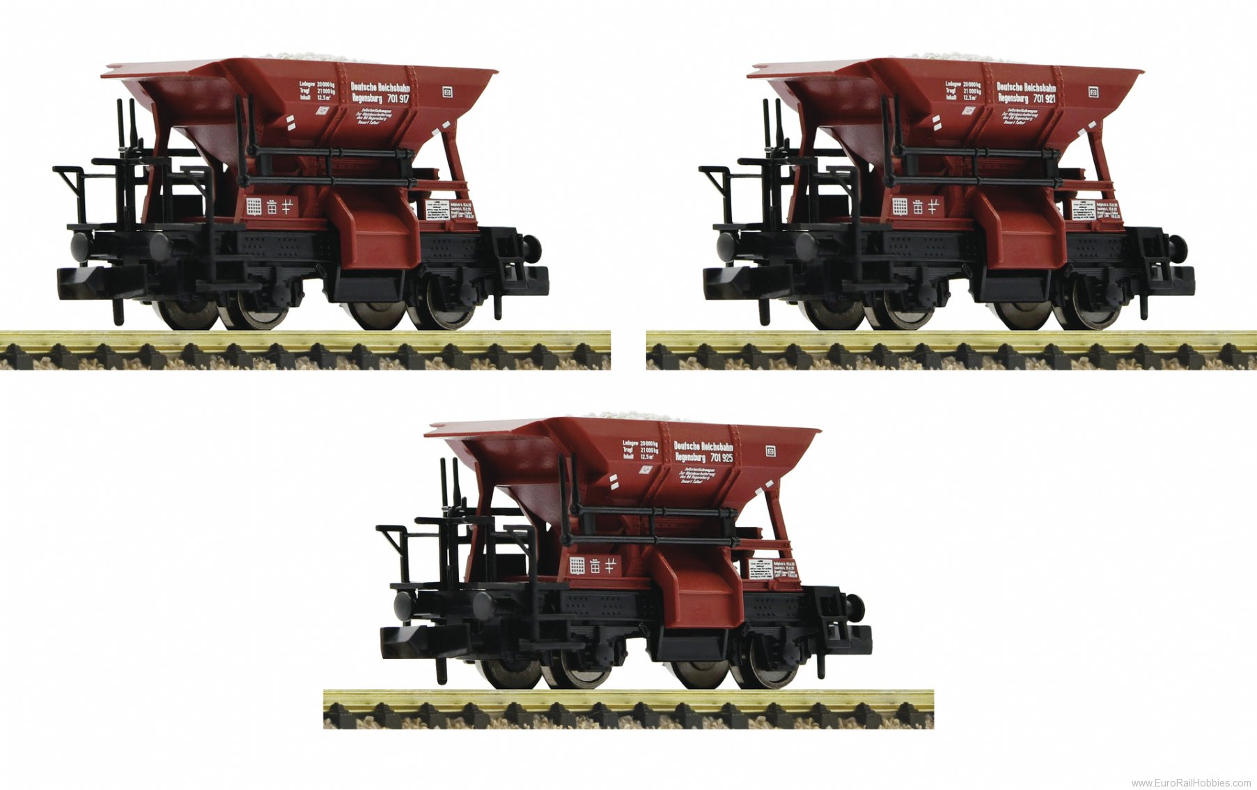 Fleischmann 822706 DRG 3 Piece Set Ballast Wagons