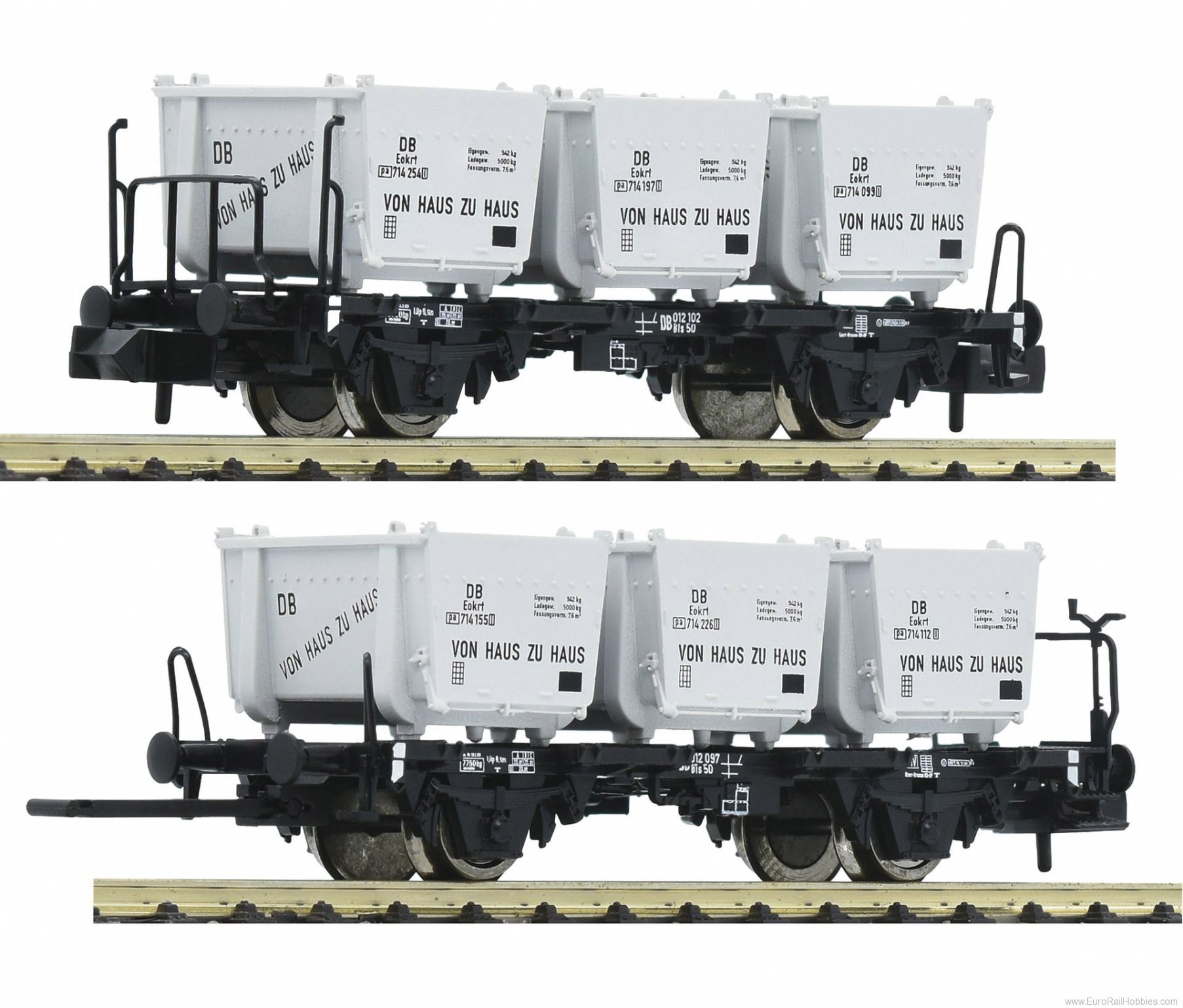Fleischmann 823303 DB 2 piece set container carrier wagons â