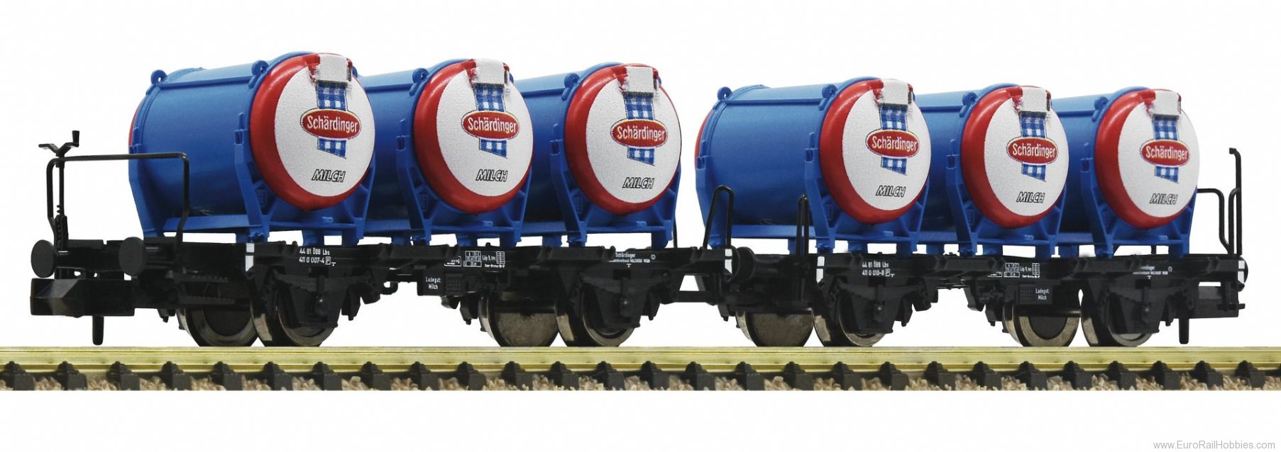 Fleischmann 823305 OBB 2 piece set container carrier wagons â