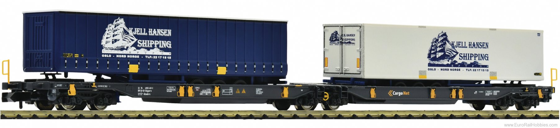 Fleischmann 825012 Articulated double pocket wagon, CargoNet 