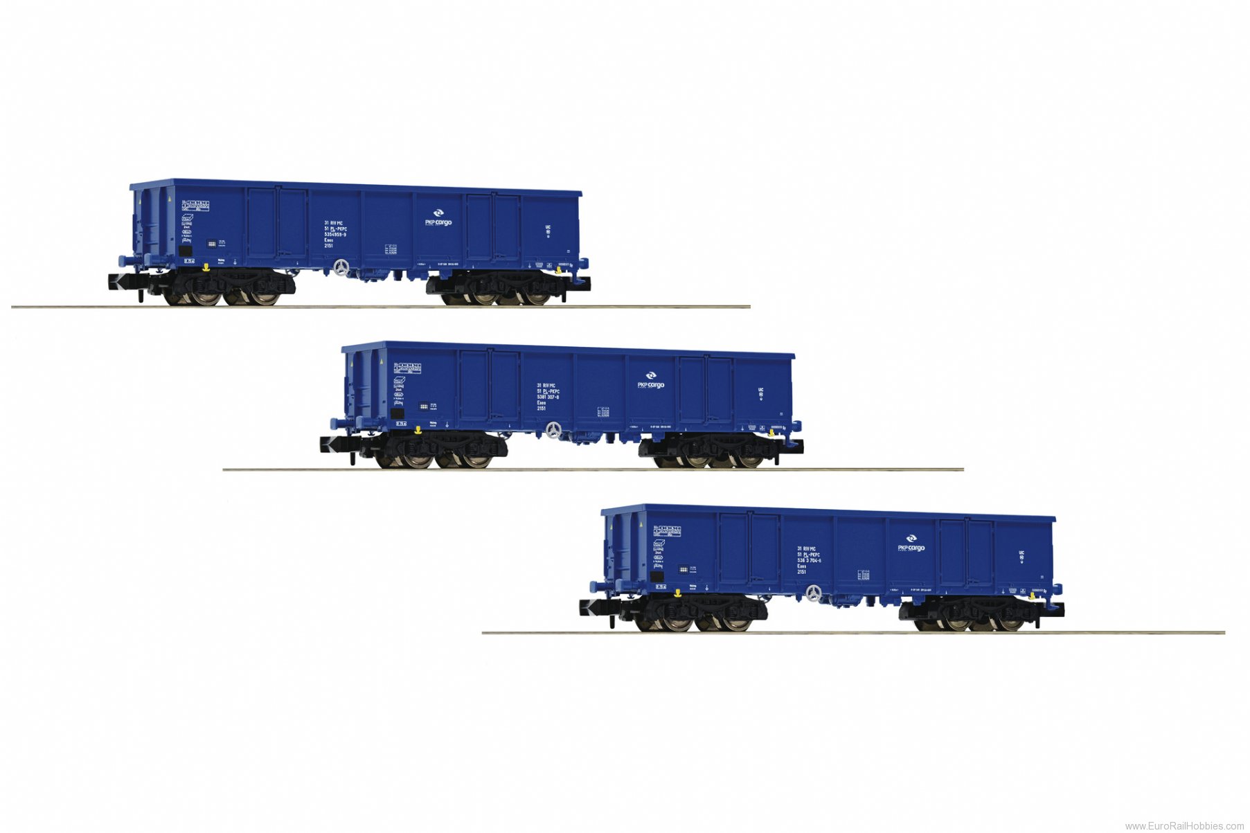 Fleischmann 828342 PKP Cargo 3 Piece Set Gondolas type Eaos