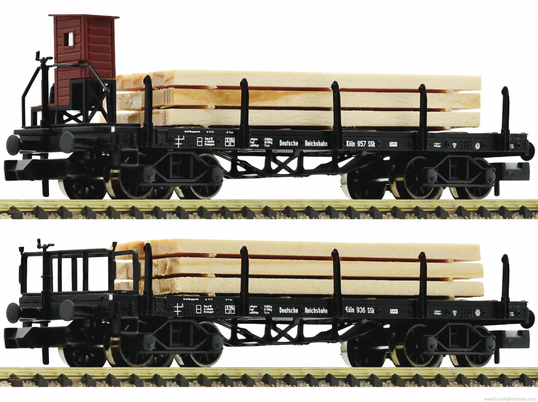 Fleischmann 828507 DRG 2 Piece Set Stake Wagons